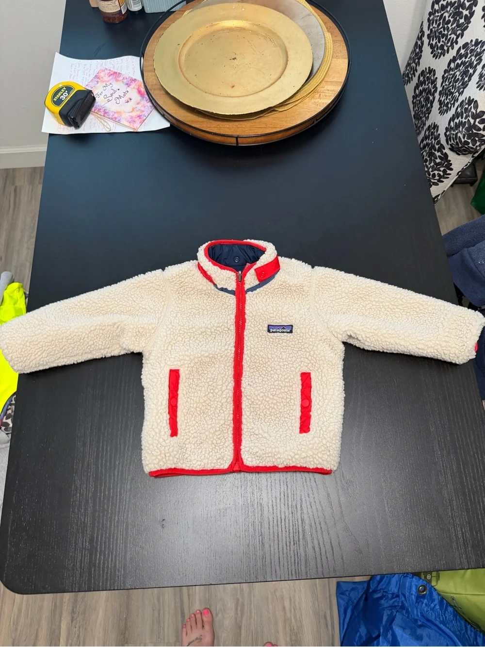 Patagonia Navy and Red Kids Puffer Jacket